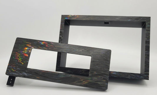 Double DIN & AC Relocation Dash Kit Black Vintage Grain Design – First Gen Dodge Truck 1981-1993