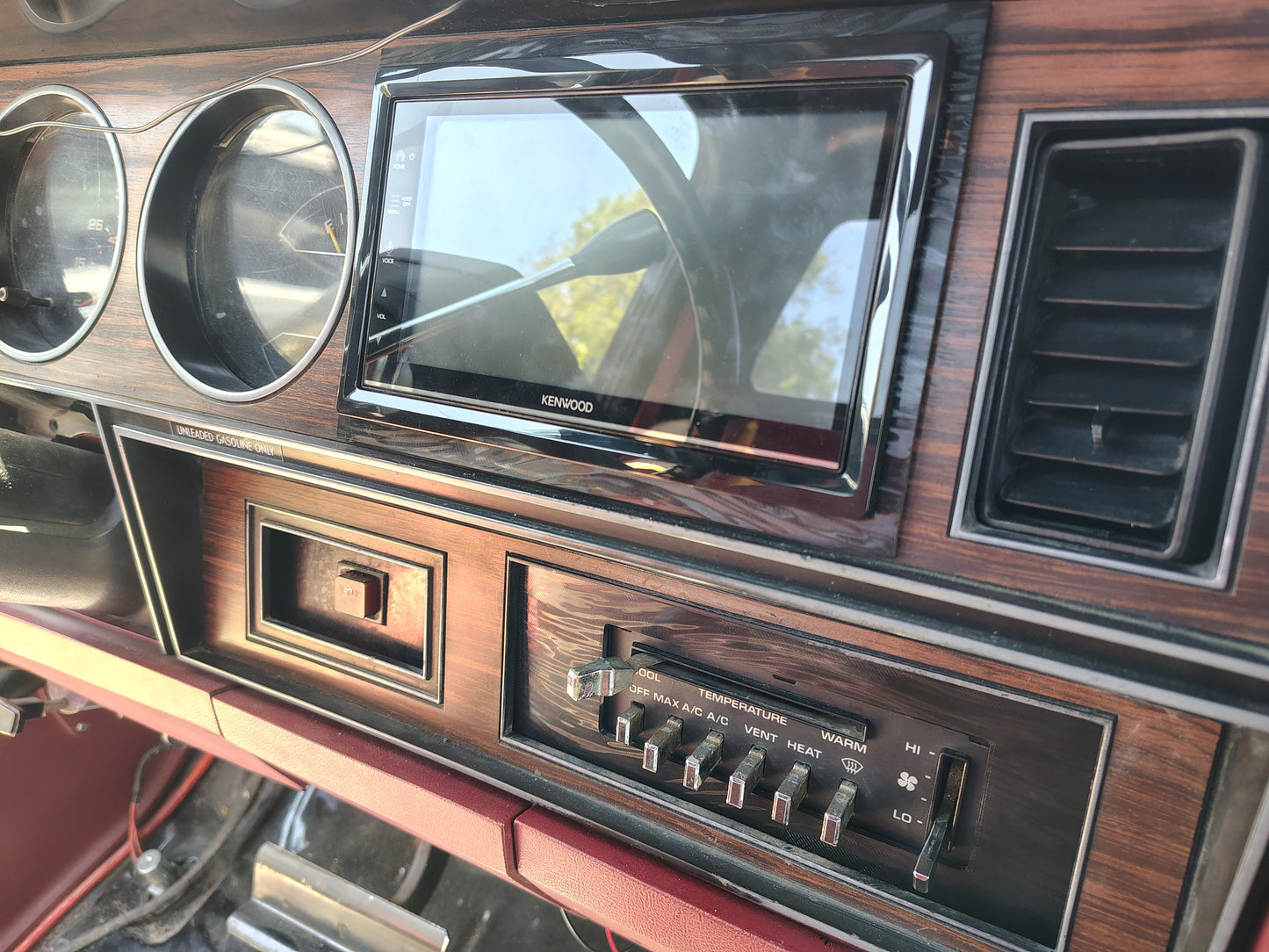 Double DIN & AC Relocation Brown Dash Kit – First Gen Dodge Ram D150 D250 D350 W Series Ram Charger 1981-1993